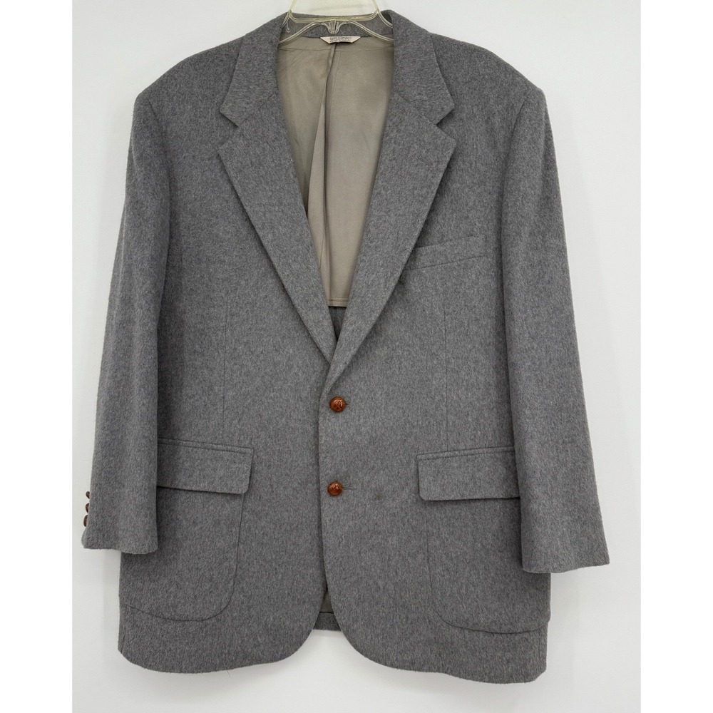 VTG Mainline Collection Men Sports Jacket Gray Wool Cashmere Old Money Office